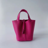 Hermes Rare Picotin Lock Bag 18 In So Pink, Rose Mexico Clemence Leather And Pink Hardware