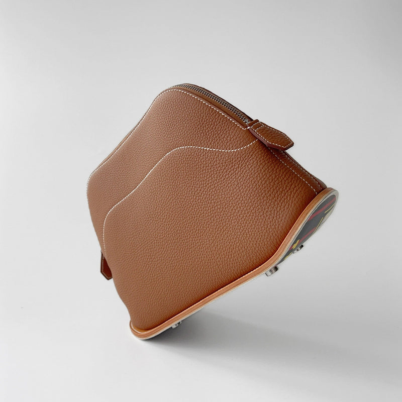 HERMES Bolide 31 Swift Leather Shoulder Bag Brown