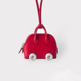 Hermès Bolide on Wheels Bag Charm In Chamkila Goatskin, Rouge de Coeur