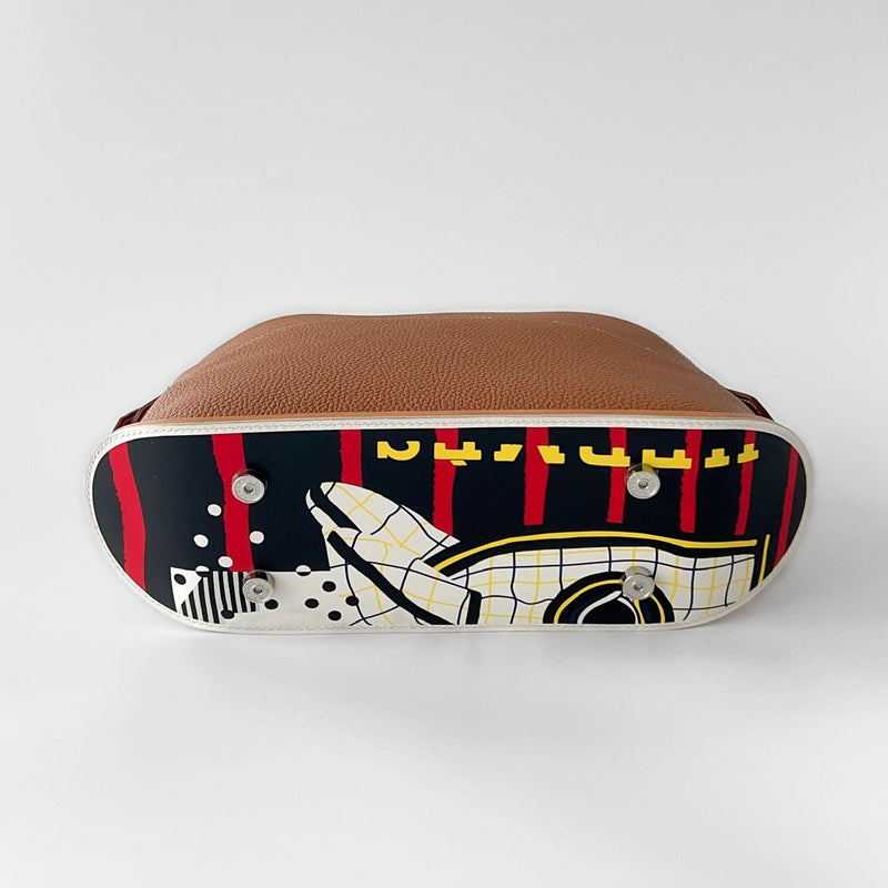 Hermes Bolide Skate Bag Togo with Printed Swift 31 Brown