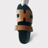 Hermes Men's Chypre Sandal In Naturel, Brown, Size 40.5 EU