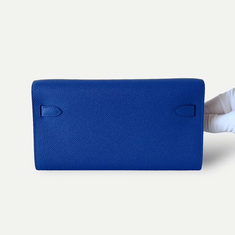 Hermes Kelly Classique To Go Wallet, In Bleu Royal, Blue Epsom Leather