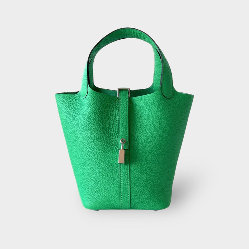 Hermes Picotin Lock Bag 18 In Vert Comics, Green Clemence Leather And ...