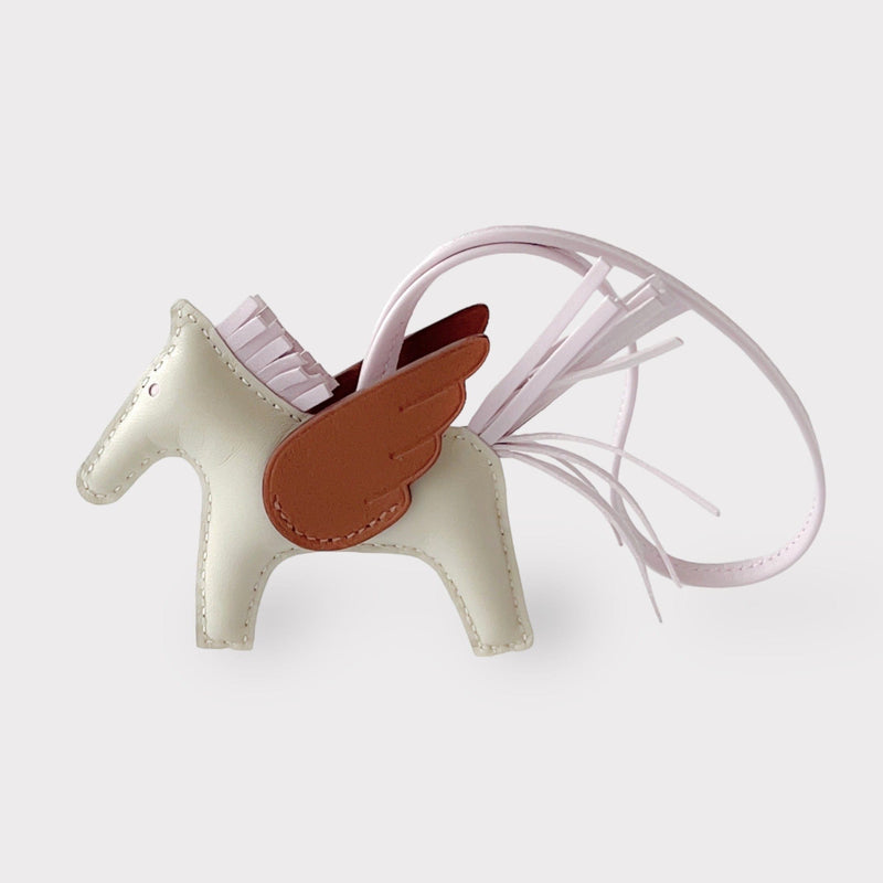 Hermes Rodeo Pegasus PM Charm In Craie And Mauve Pale (Cream And Pink)
