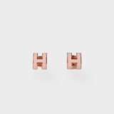 Hermes Mini Pop H Earring In Pink And Rose Gold