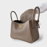 Hermes Lindy 26 Bag In Etoupe With Gold Hardware