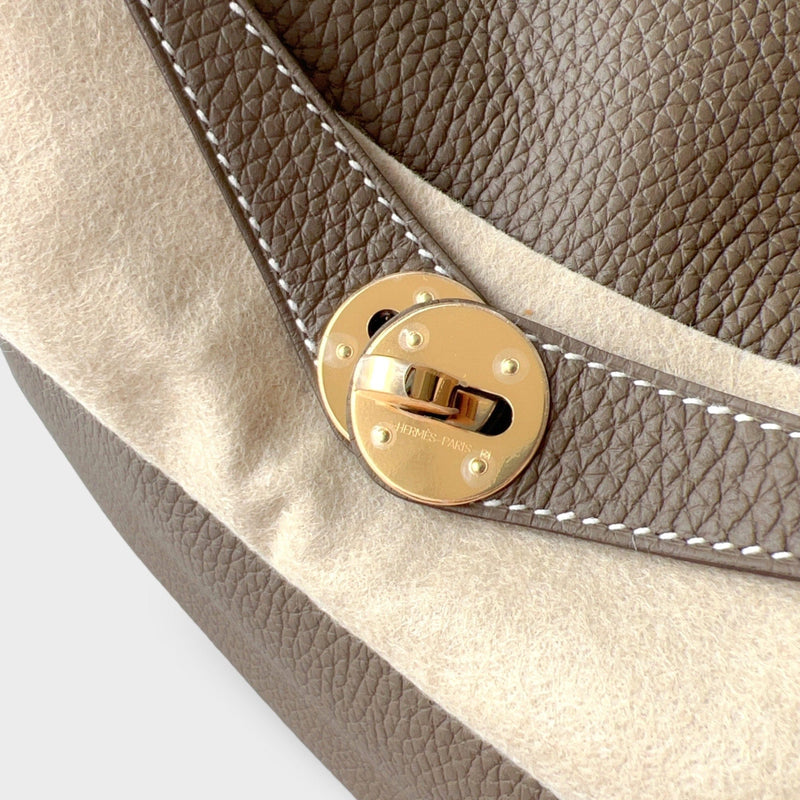 Hermès Hermès Lindy 26 Taurillon Clemence Leather Handbag-Etoupe Gold  Hardware (Top Handle)