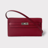 Hermes Kelly Classique To Go Wallet, In Rouge Grenat With Palladium Hardware