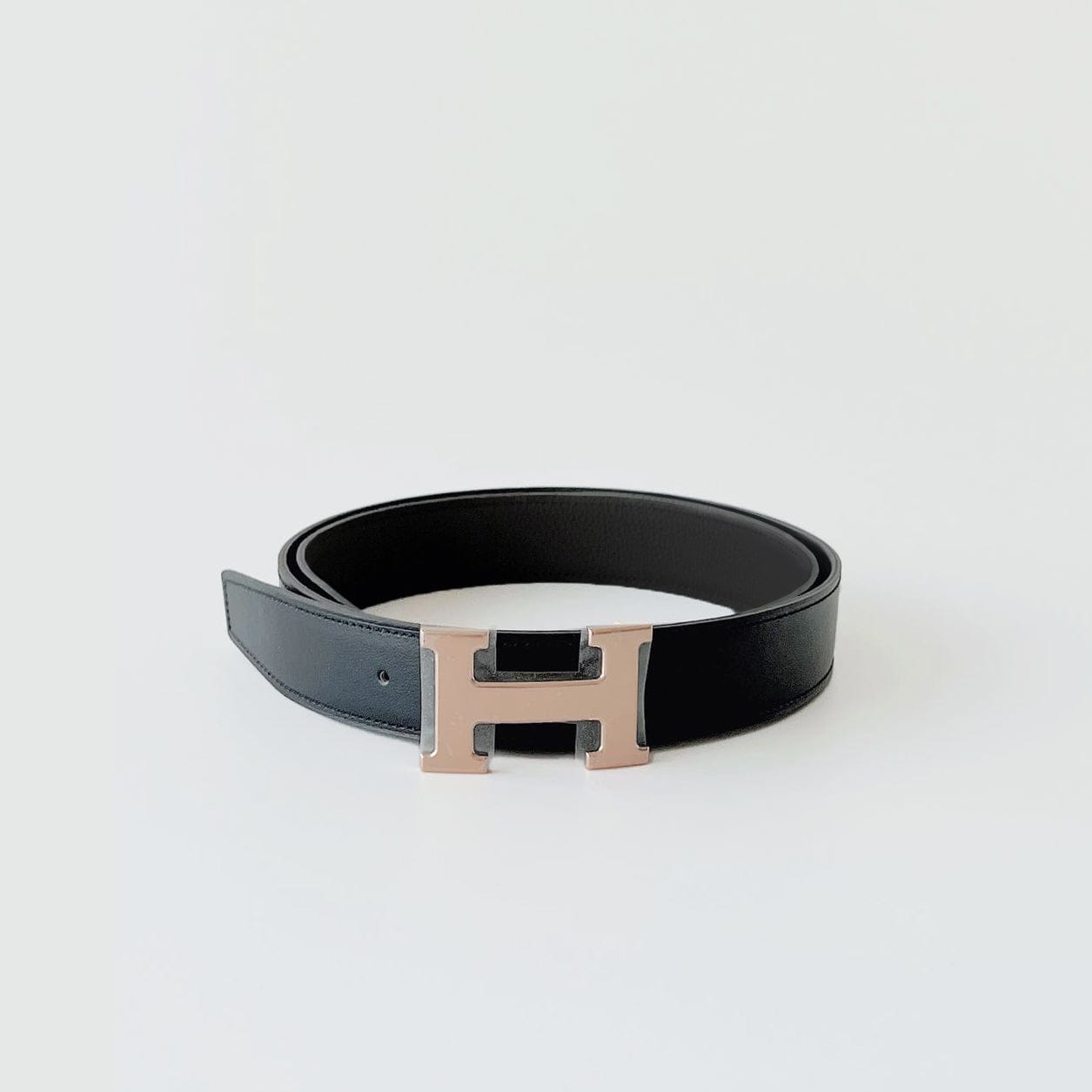 Hermes Men's H Belt With Reversible Leather Strap In Black And Stain ...