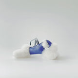 Hermes Budy Charm In Navy Blue | Merino Shearling And Leather, Bleu Saphir