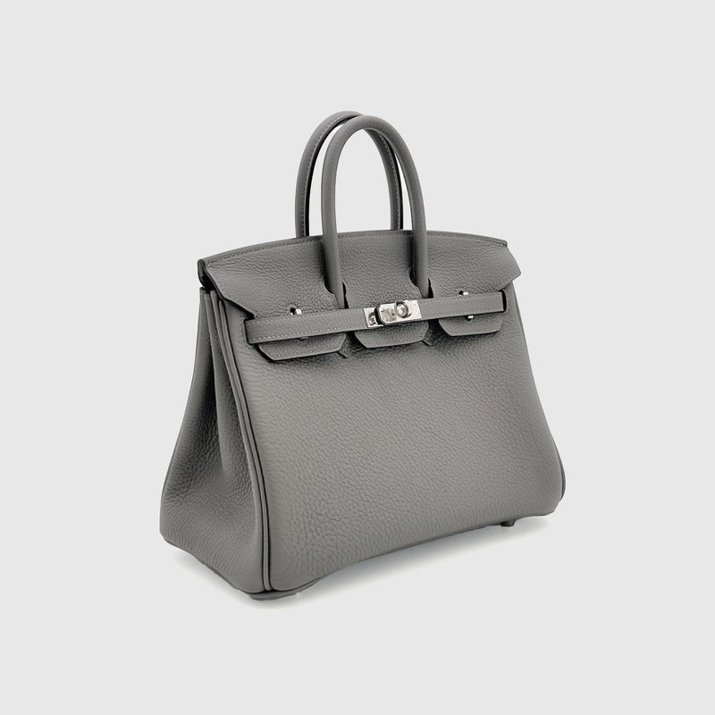 Hermès Birkin 25 Gris Meyer (Grey) | Togo With Palladium Hardware - Found Fashion