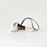 Hermes Budy Charm In Rouge Sellier | Merino Shearling And Leather - Found Fashion