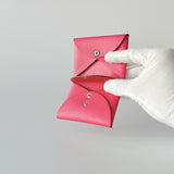 Hermes Calvi Duo Compact Card Holder In Rose Extreme Epsom Leather - Found Fashion