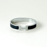 Hermes Clic H Bracelet In Matte Black And Silver - Found Fashion