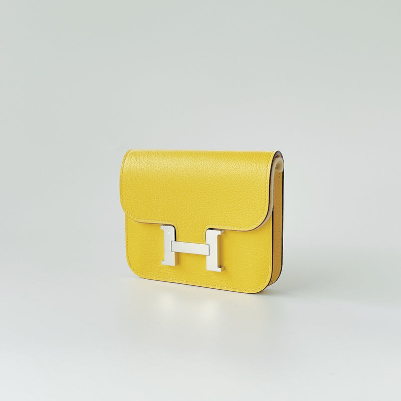Hermes Constance Slim Wallet In Yellow, Jeune De Naples - Found Fashion