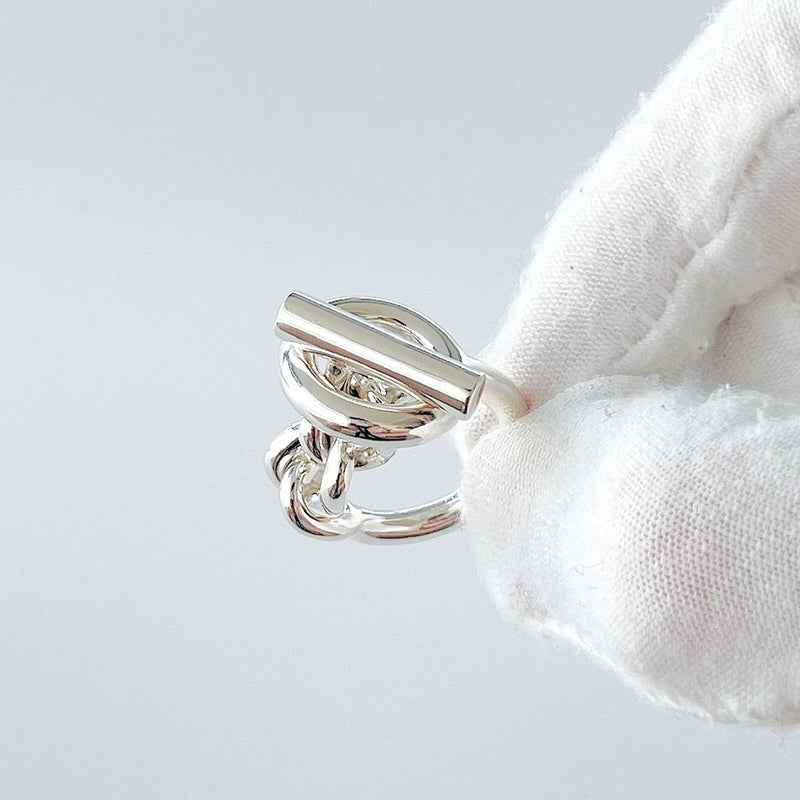 Hermes Croisette Ring In Silver, Size 50 - Found Fashion