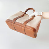 Hermes Garden Party 30 In Ecru Canvas and Abricot Negonda Leather - Found Fashion
