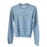 Hermès "H Lift" Cashmere Sweater In Bleu Lichen, Light Blue | Size 36 - Found Fashion