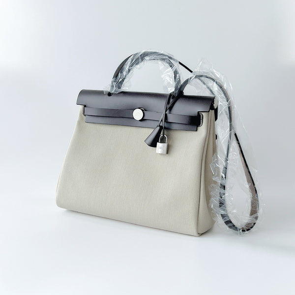 Hermes Herbag 31 In Beton And Ebene With Nata Plated Hardware - Found Fashion