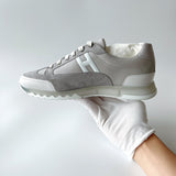 Hermès Homme Trail Sneaker | Grey and White | Size 45 - Found Fashion