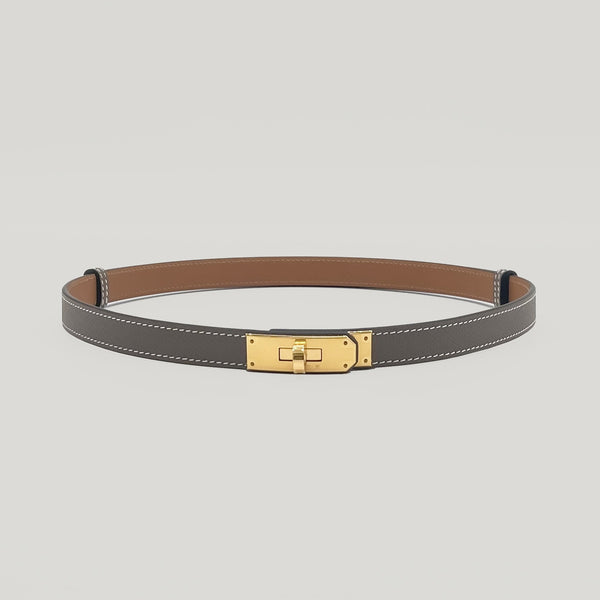 HERMÈS-Hermes Kelly 18 Belt Etuope with Gold Hardware