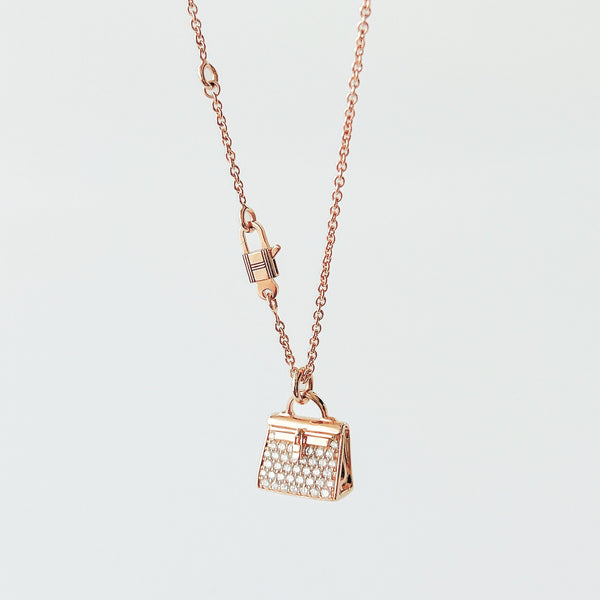 Hermes Kelly Amulette Pendant Necklace In Rose Gold, Small - Found Fashion