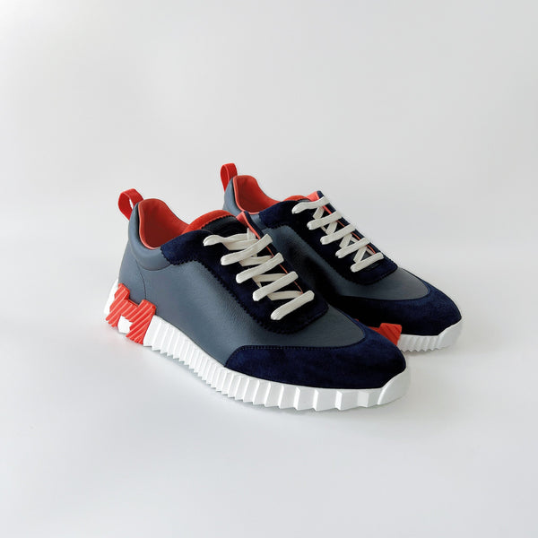 Hermes Men's Bouncing Sneaker In Marine Blue, Size 45 - Found Fashion