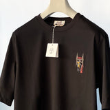 Hermes Men's Mini Patch Cuir T-Shirt In Black, Size L - Found Fashion