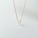 Hermes Mini Pop H Necklace In White & Rose Gold - Found Fashion