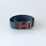 Hermes Nomade 40 Belt In Khaki With A Gold Leather Buckle - Found Fashion