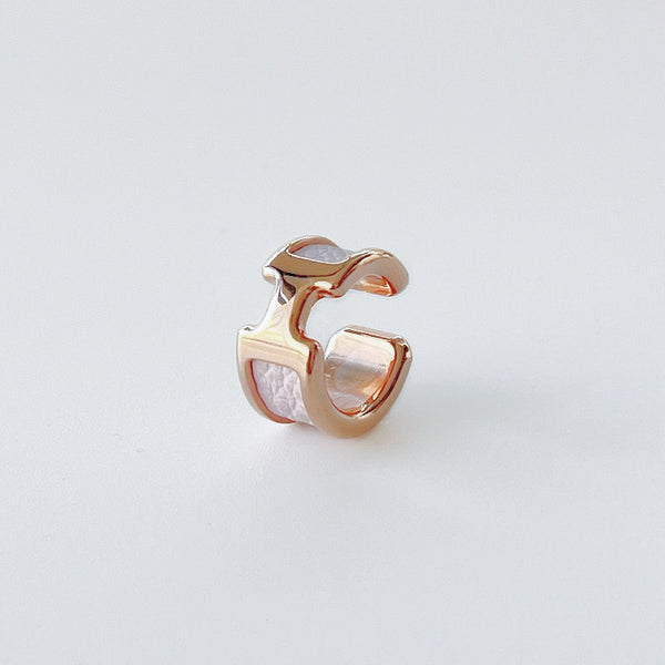 Hermes Olympre Ear Cuff In Mauve Sylvestre And Rose Gold, Small Model - Found Fashion
