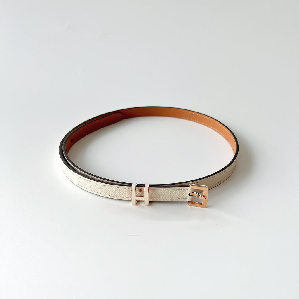 Hermes Pop H Belt Craie Rose Gold Hardware 70