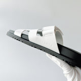 Hermes Women's Chypre Sandal In White & Black Leather, Size 39 - Found Fashion