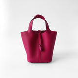 Hermes Rare Picotin Lock Bag 18 In So Pink, Rose Mexico Clemence Leather And Pink Hardware