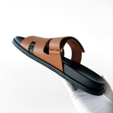 Hermes Men's Chypre Sandal In Naturel, Brown, Size 40.5 EU