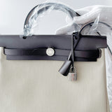 Hermes Herbag 31 In Beton And Ebene With Nata Plated Hardware