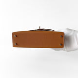 Hermes Mini Kelly II Sellier In Gold With Silver Hardware, Epsom Leather