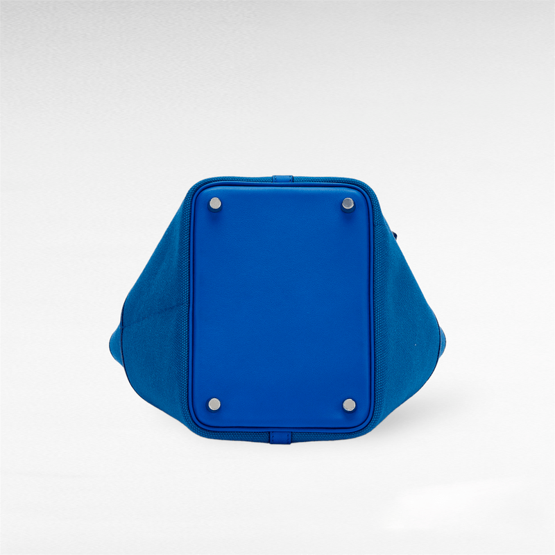 Hermes Picotin 18 Cargo, Bleu Canvas with Palladium Hardware, New in Box  WA001
